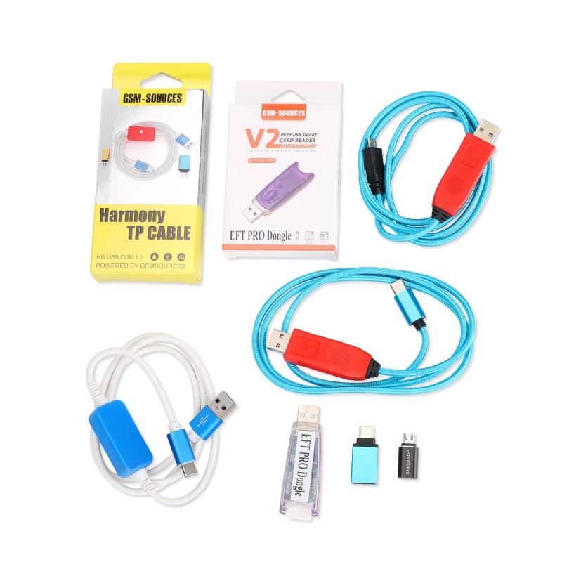EFT Pro Dongle - GSM HARMONY TP CABLES + 2 in 1 Cable USB Unlock Cable Uart Cable