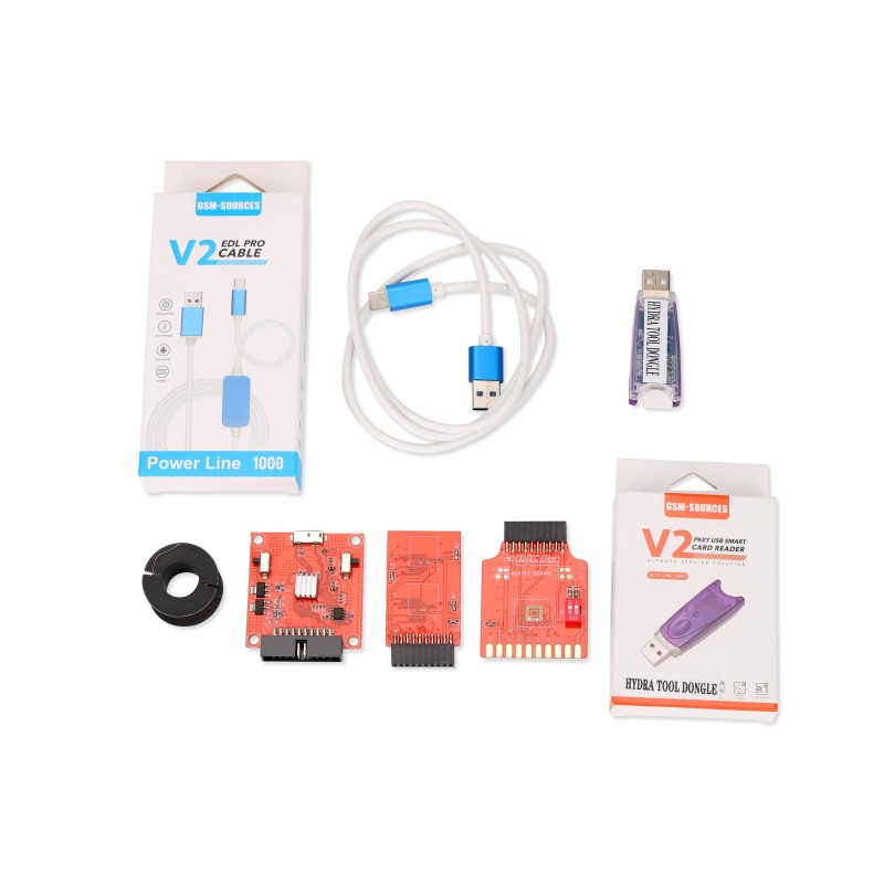 Hydra Dongle + EDL  PRO V2  Type-C USB Cable+ + eMMC ISP Adapters Tool (eMMC and ISP pinouts USB 3.0)
