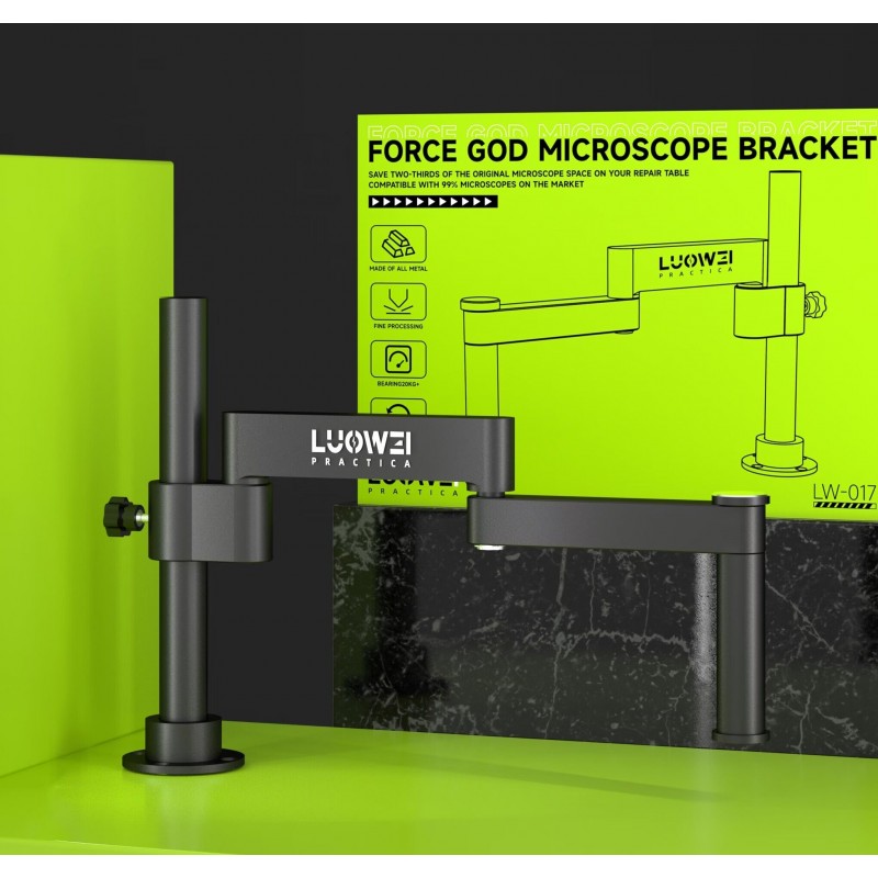 Luowei LW-017 /LW-017A 360° Rotating Folding Lifting Microscope Universal Metal Bracket Arm