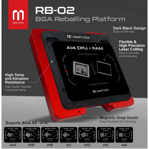 Martview RB-02 7in1 CPU Reballing Stencil Full Set for iPhone A8 A9 A10 A11 A12 A13 A14