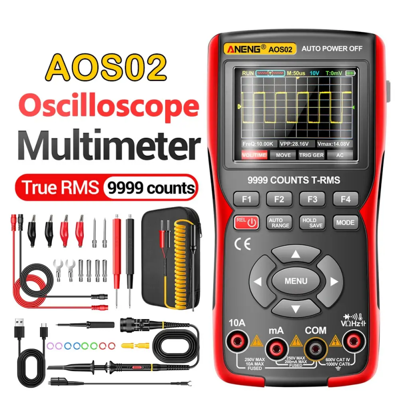ANENG AOS02 Digital Oscilloscope Transistor Test Multimeter 