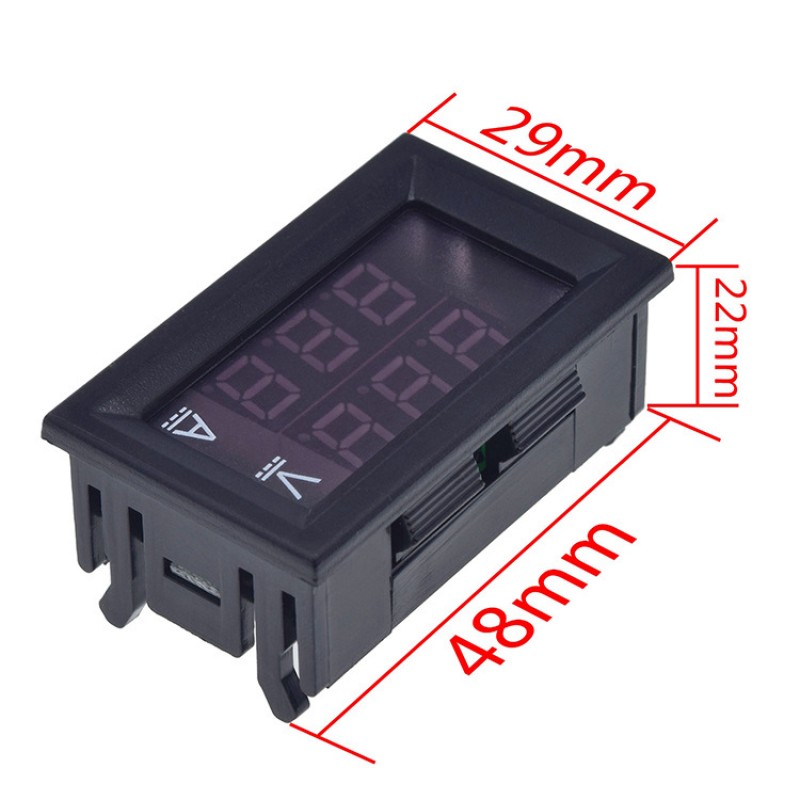 DC 0-100V 10A Digital Voltmeter Ammeter Dual LED Display Voltage Detector
