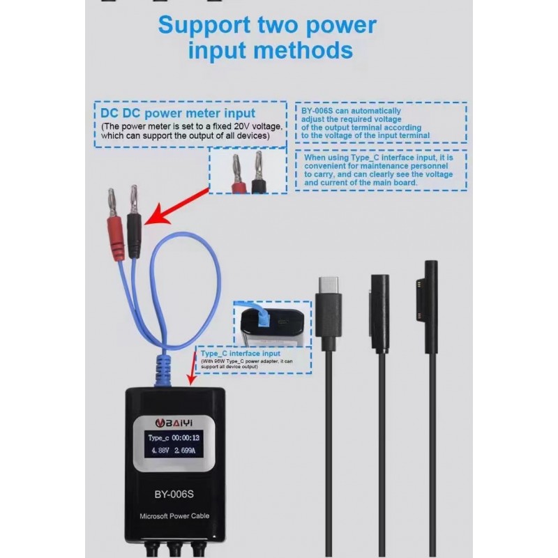 BY-006S Power Cable for Microsoft Surface Series quickly etermine the fault point of the motherboard