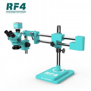 RF4 7-50X Triocular Zoom Stereo 4K Camera Microscope Boom Stand Double Arms Electronic Maintenance RF7050TVW-4KC1