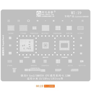 Amaoe MI19 for Xiaomi 13 Series Snapdragon 8 Gen 2 / SM8550 CPU Universal Series BGA Reballing Stencil 