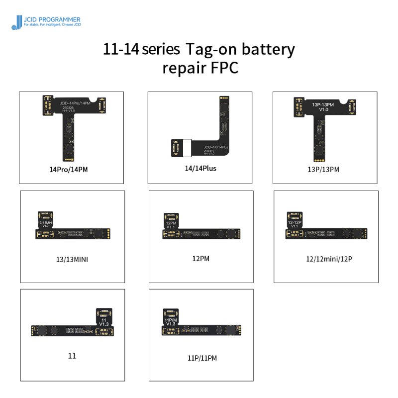 JCID BATTERY REPAIR FLEX CABLE BUILT-IN AND EXTERNAL FPC FOR IPHONE 11-14PM