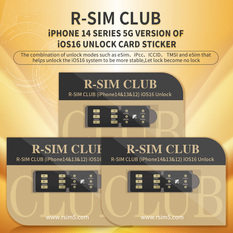 Rsim 18 club Unlocking Card for iPhone 14 / 14Pro / 14Pro Max / 13 Mini / 13 / 13Pro Version iOS16