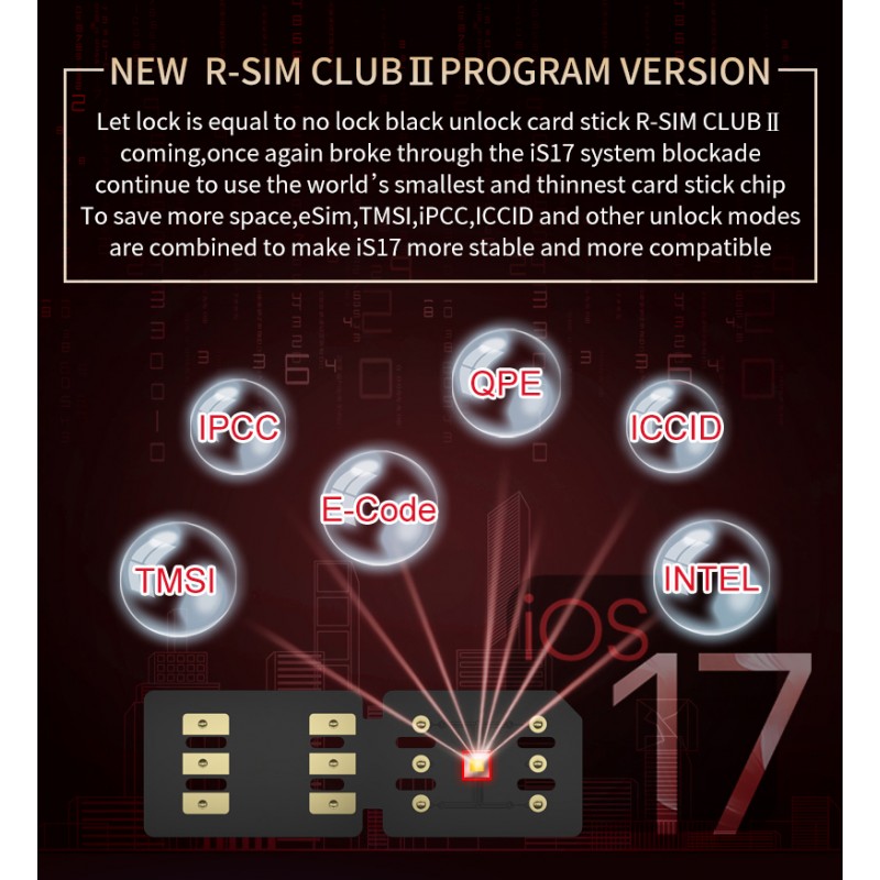 R-SIM CLUB 2 For iOS17 Unlock Card