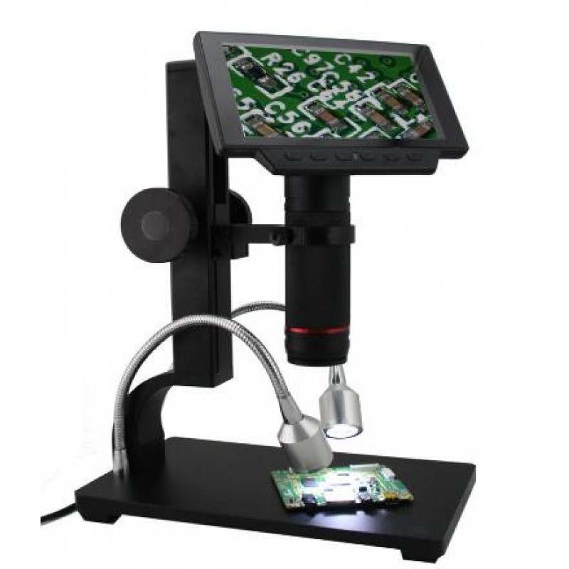 Andonstar ADSM302 5inch Display HDMI Microscope 1080P 560X Digital Microscope Camera With LED And Big Base Stand For Mobile Phone PCB Mainboard Repair Soldering And Electronics Industry