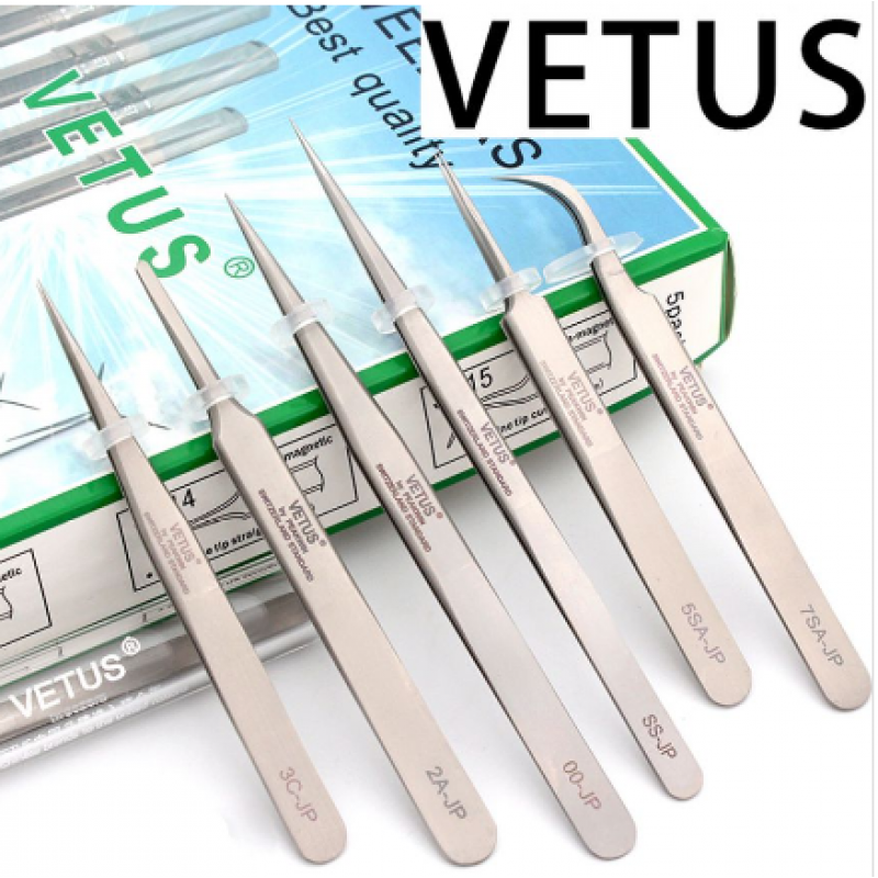 VETUS 2A-JP SS-JP 5SA-JP 7SA-JP 00-JP 3C-JP Anti-Magnetic Anti-Acid High Precision Stainless Steel Tweezer Tool For IPhone Samsung XiaoMi Huawei Mobile Phone IPad Table