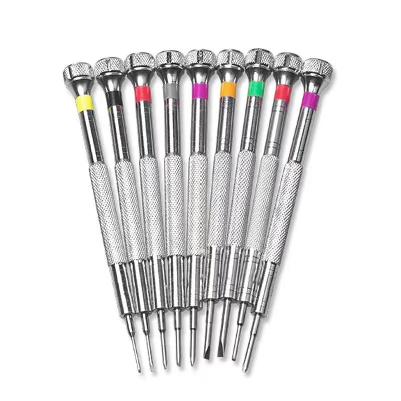 Precision 0.6 to 2.0mm Slotted and Phillips Screwdrivers for Watch Repairing with PVC Tube Packing