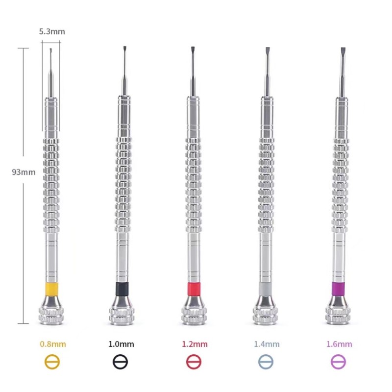 Professional Screwdriver Set of 5 PCS With 5 Different Size Mini Flat Screwdriver Repair Tool Kit for Watches,Jewelry,Toys Glass