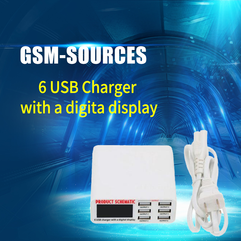 6 PORT USB CHARGER WITH DIGTIAL DISPLAY