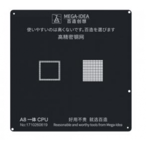Mega-Idea CPU Upper and Lower in One Reballing Black Stencil for iPhone A8 / A9 / A10 / A11 / A12