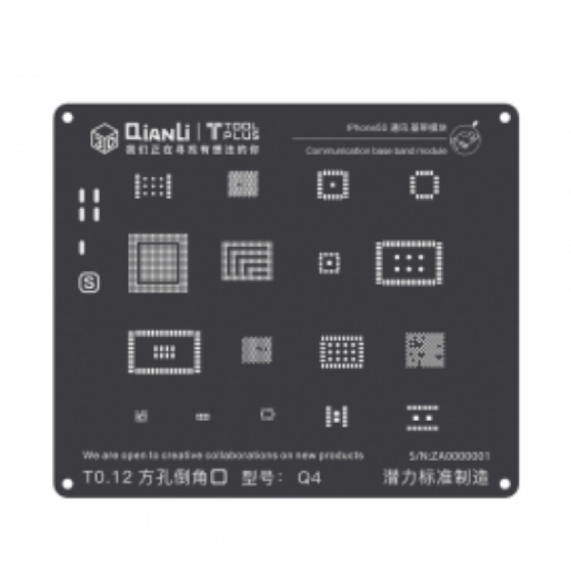 QianLi Communication Baseband Module 3D BGA Reballing Black Stencil for iPhone 8 / 7 / 6S / 6 / 5S